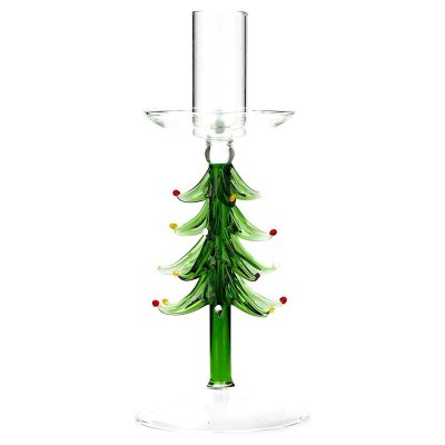 Ljusstake Julgran grönt glas A lot decoration